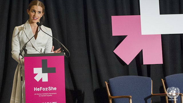 British Actor and UN Women Goodwill Ambassador Emma Watson launches the HeForShe campaign
