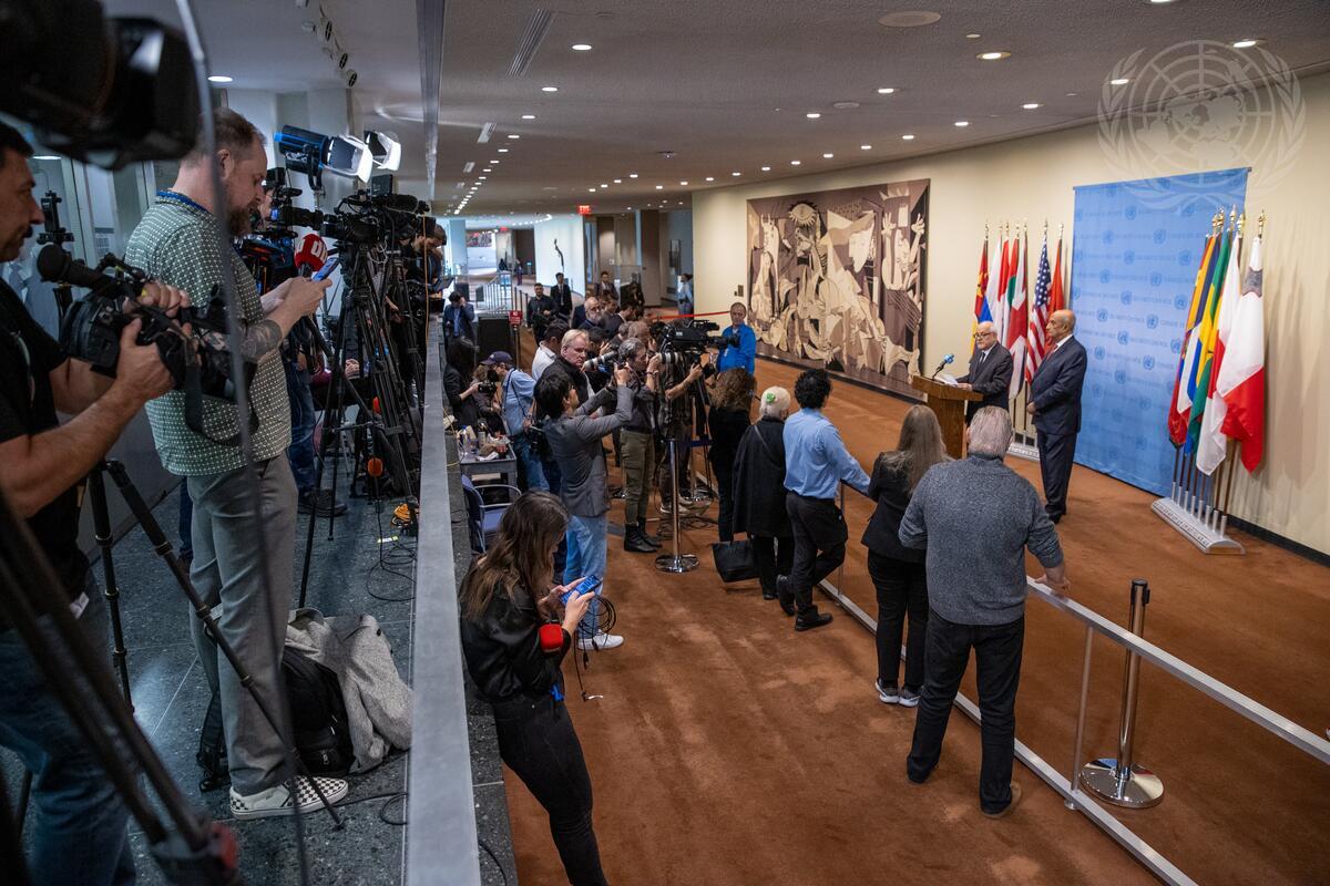 Security Council press stakeout position